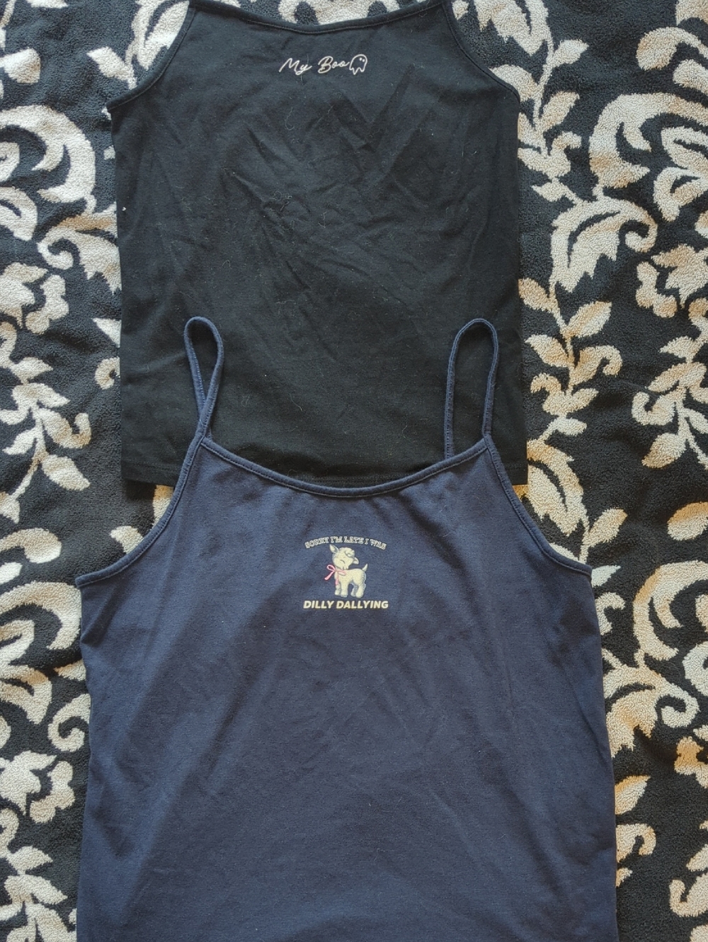 "Sorry I'm Late" wild fable Navy & Black Scoop Tank Tops - Mixed Sizes XL & XS